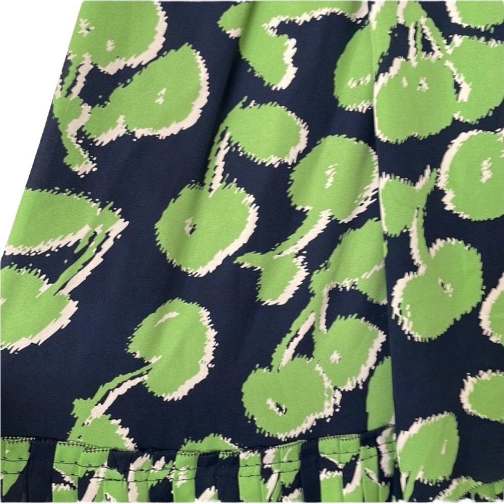 Tory Burch Eloriane Navy/Green Leaf Print Silk
Halter Dress Size 8 - Picture 10 of 14
